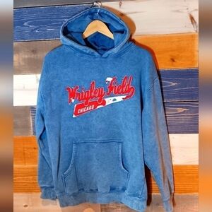 Vintage Wrigley Field Hoodie Denim Blue M